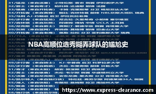 NBA高顺位选秀糊弄球队的尴尬史